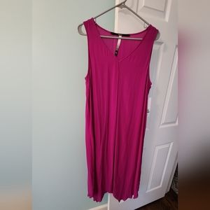 Kensie sleeveless handkerchief hem dress,  Magenta